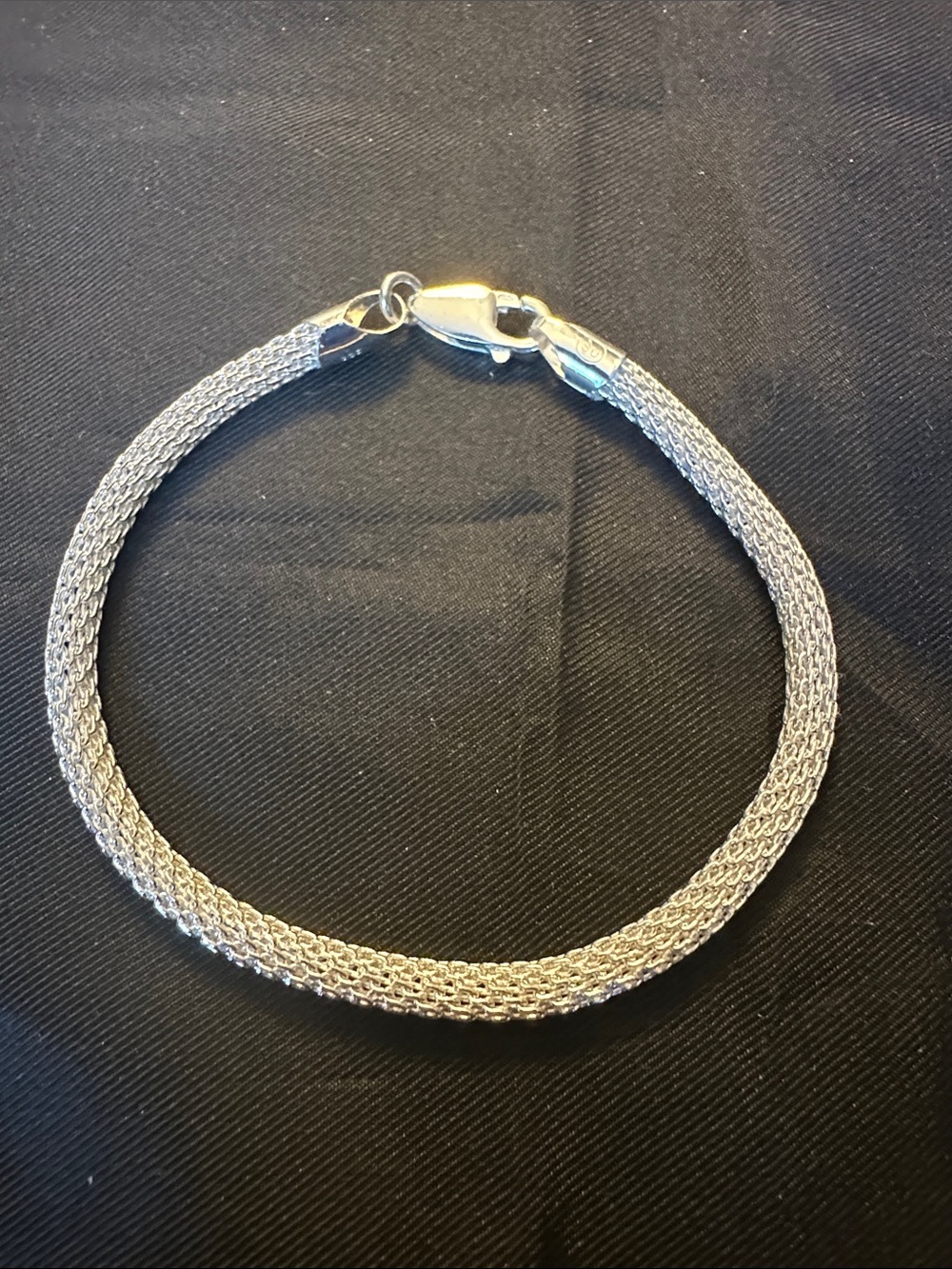 Vintage Italian Sterling Silver Woven Popcorn Mesh Chain Bracelet 925 7g